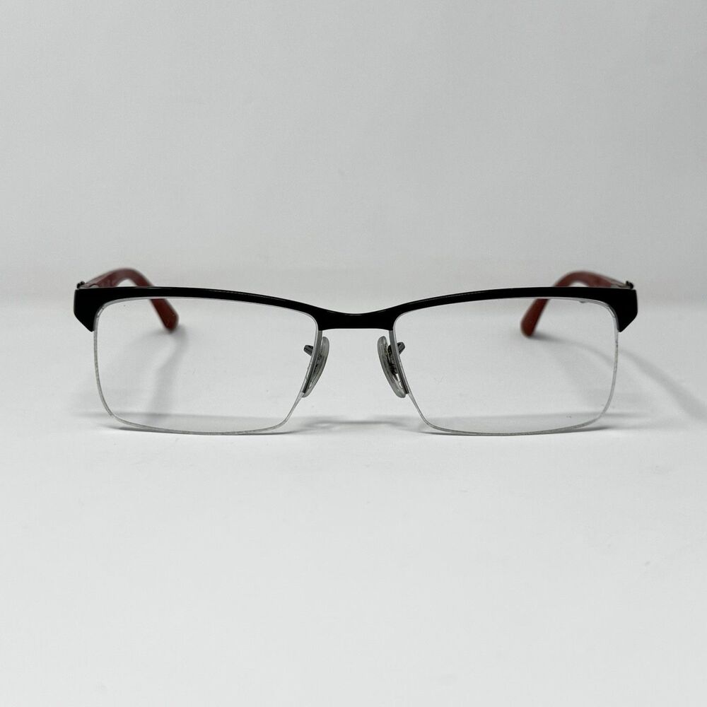 Ray-Ban RB8411 2509 Black Red Semi-Rimless Eyeglass Frames 52-17-140